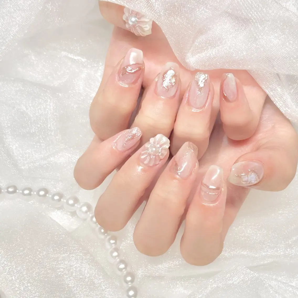 ネイル フラワーネイル ぷっくりネイル nano nail☁ 丸の内💫のネイルデザイン