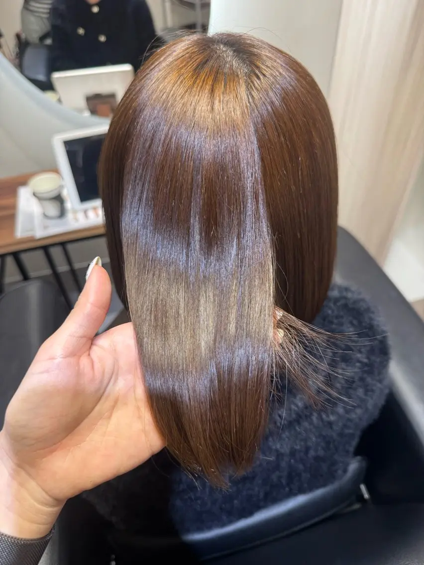 ショート カット ヘアカラー 縮毛矯正 トリートメント NAVY 橋本心 縮毛矯正のヘアスタイル