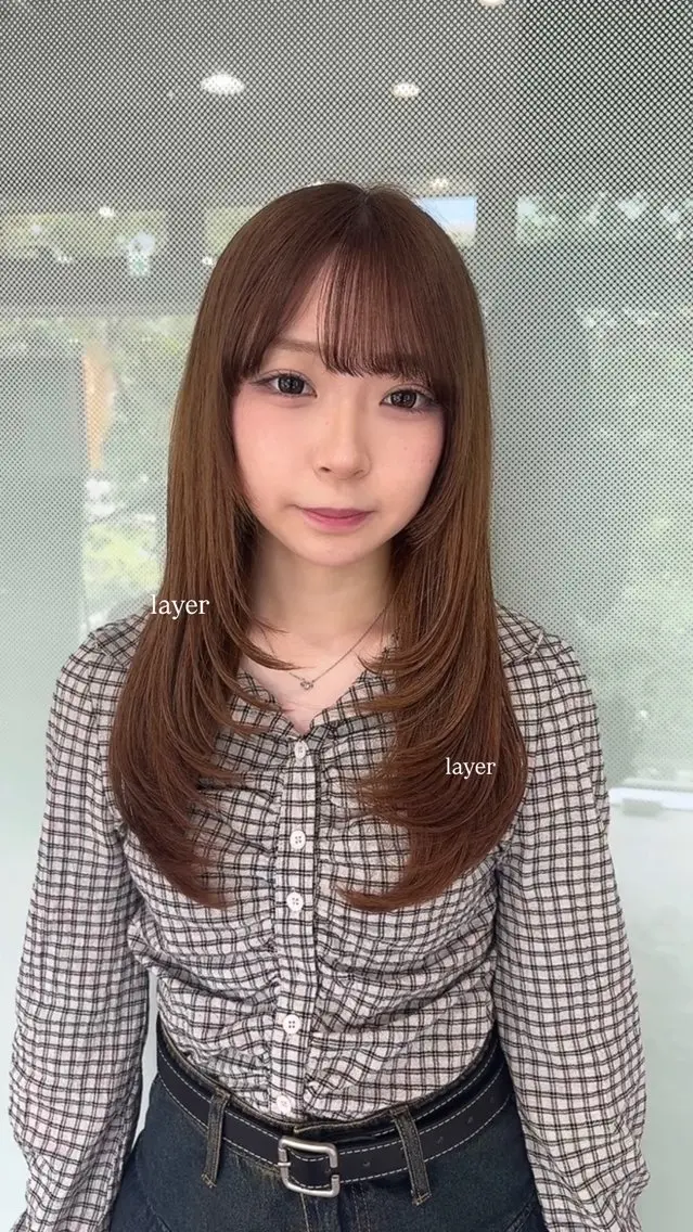 セミロング カラー ベージュカラー オリーブベージュ レイヤーカット 坂本奈都美/Jr.s 🎀のヘアスタイル