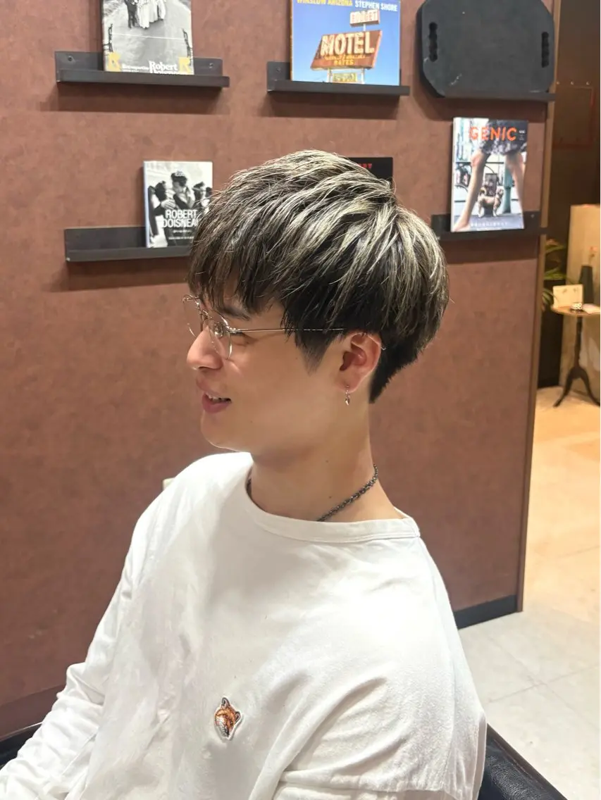 ショート カラー メンズ メンズブリーチ メンズメッシュ ブリーチ メッシュ カット ヘアカラー メンズ特化 / Reiのヘアスタイル