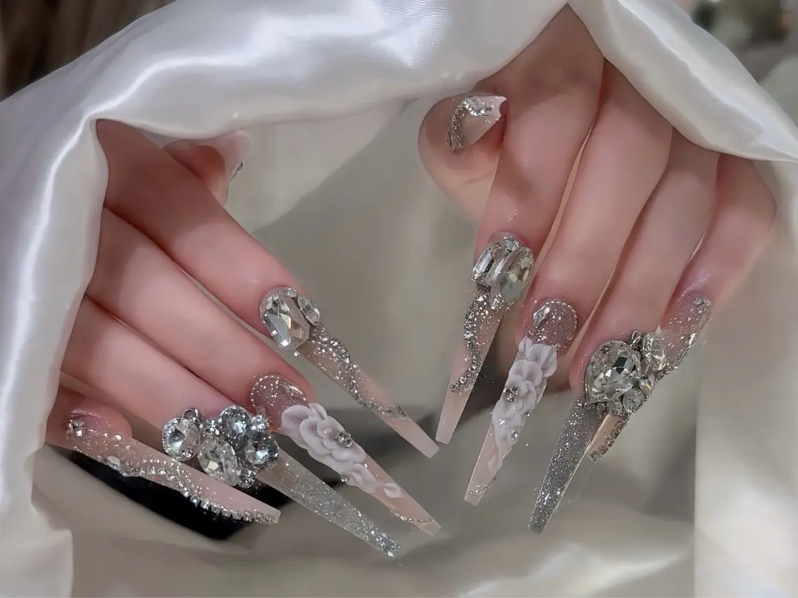 ネイル ブルー ジェルネイル ガーリー グラデーション グリーン ハンドネイル Rin Nail 新大久保店のネイルデザイン