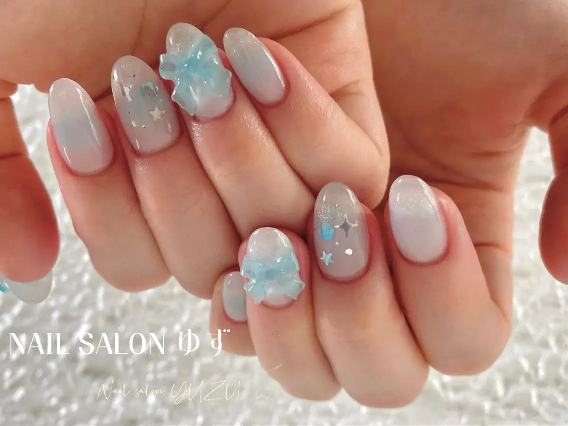ネイル カジュアル チークネイル フットネイル フレンチネイル ジェルネイル ゆず- Nail Salonのネイルデザイン