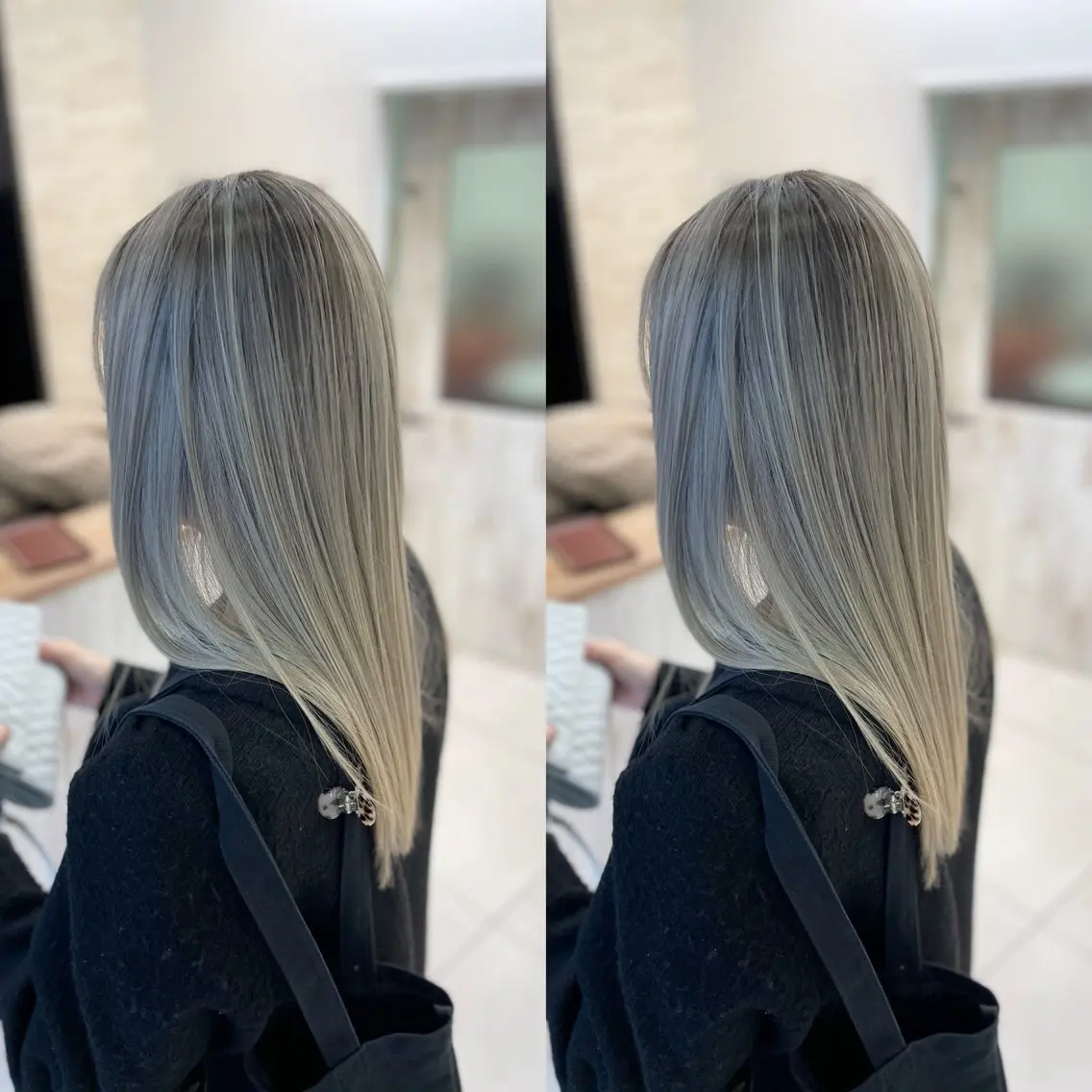セミロング ヘアカラー Y Uのヘアスタイル