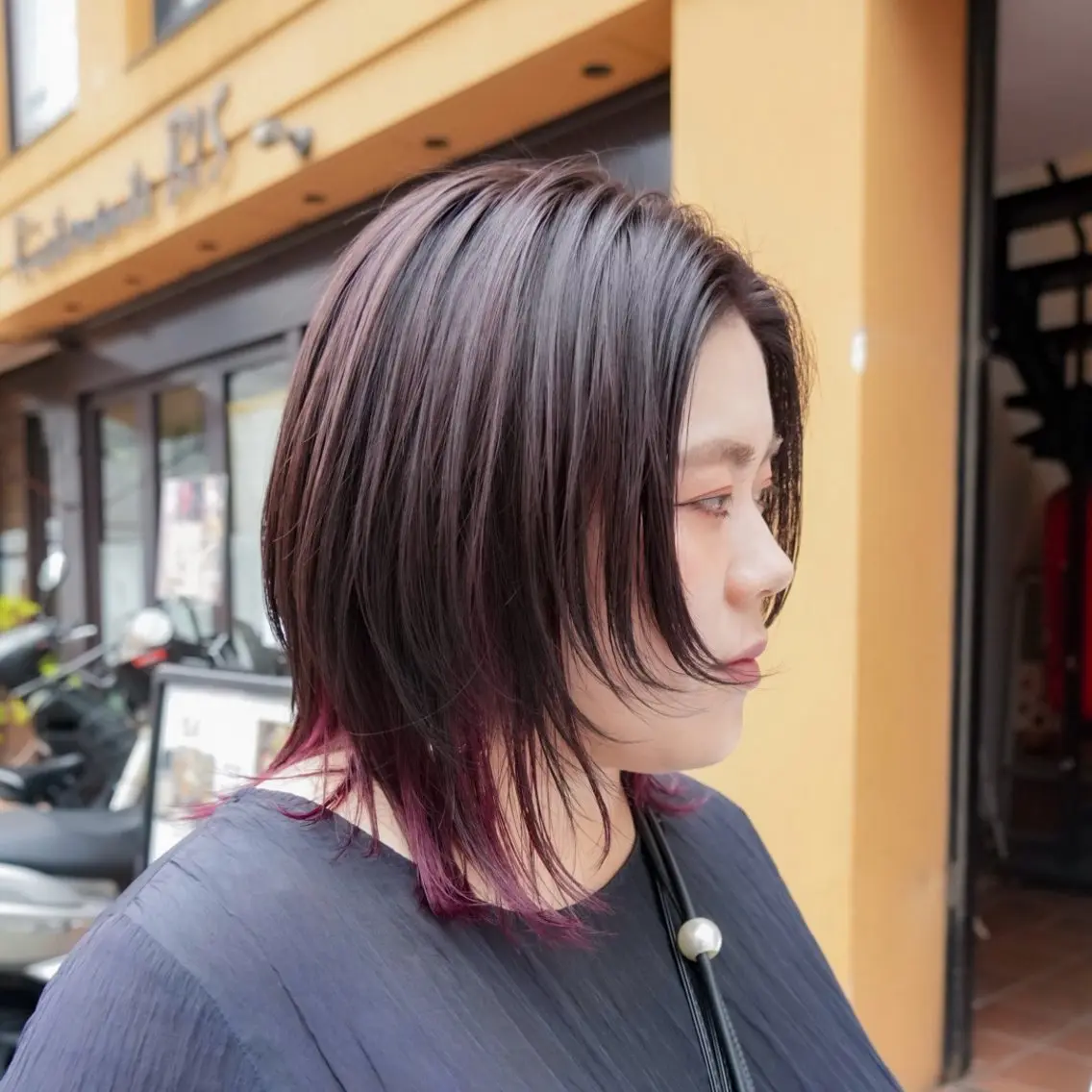 ミディアム カラー ボブレイヤー デザインカラー インナーカラー ボブ 顔まわりレイヤー カット ヘアカラー トリートメント quon RYUYA /レイヤー✂️のその他イメージ