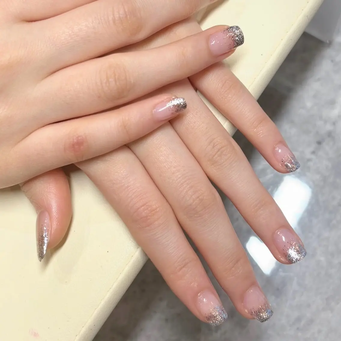 (オフなし)ちゅるきらラメグラ✨※スキンベース(自爪に馴染むカラー)追加 +500円の写真