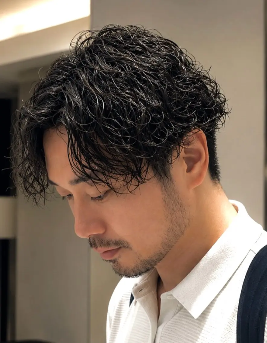 ショート メンズ メンズパーマ カット パーマ 💈メンズ特化/ 毛流れren🎸のヘアスタイル