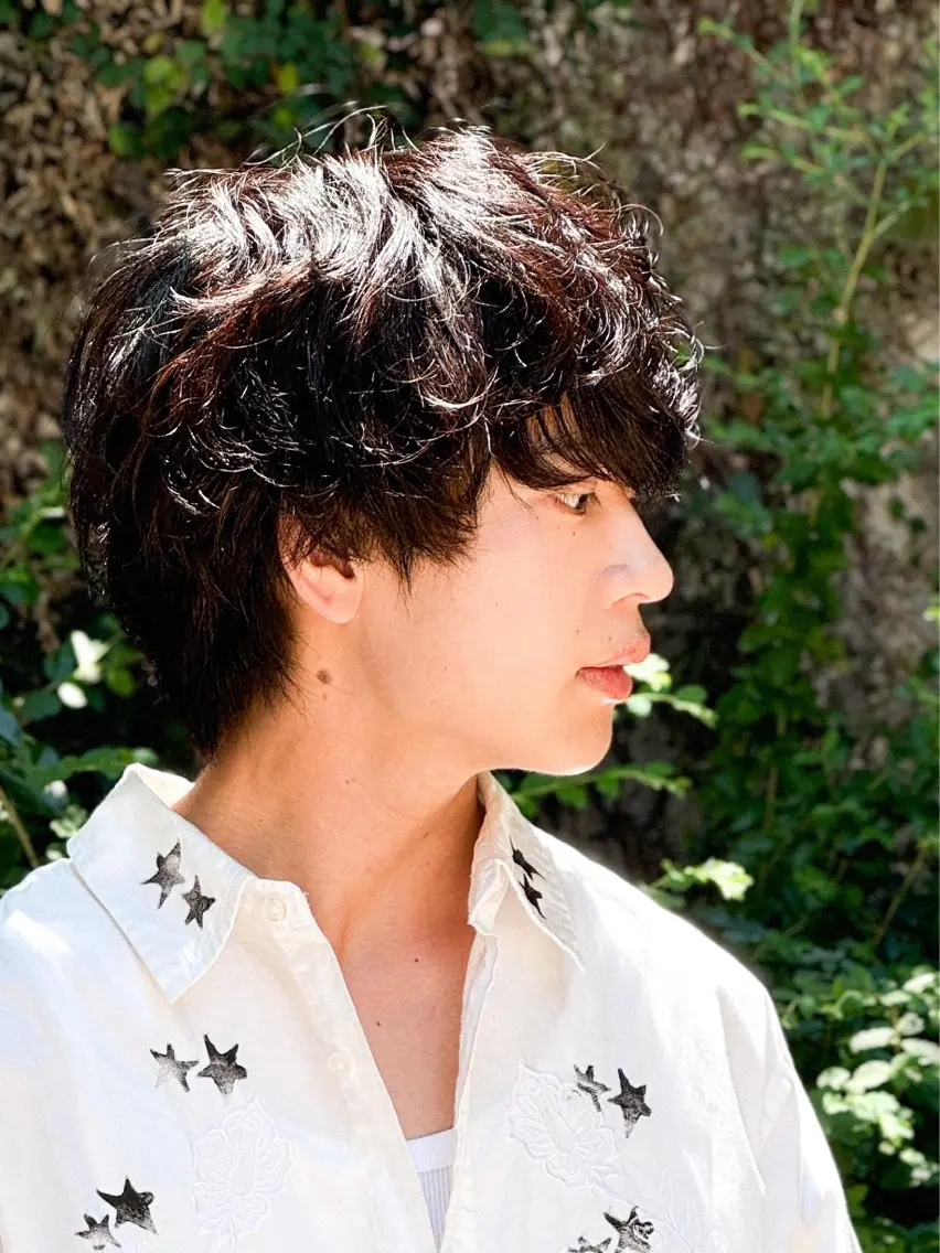 ショート パーマ メンズ カット パーマ メンズミディアム☁️ ✨抜け感ヘア/下村迅のヘアスタイル