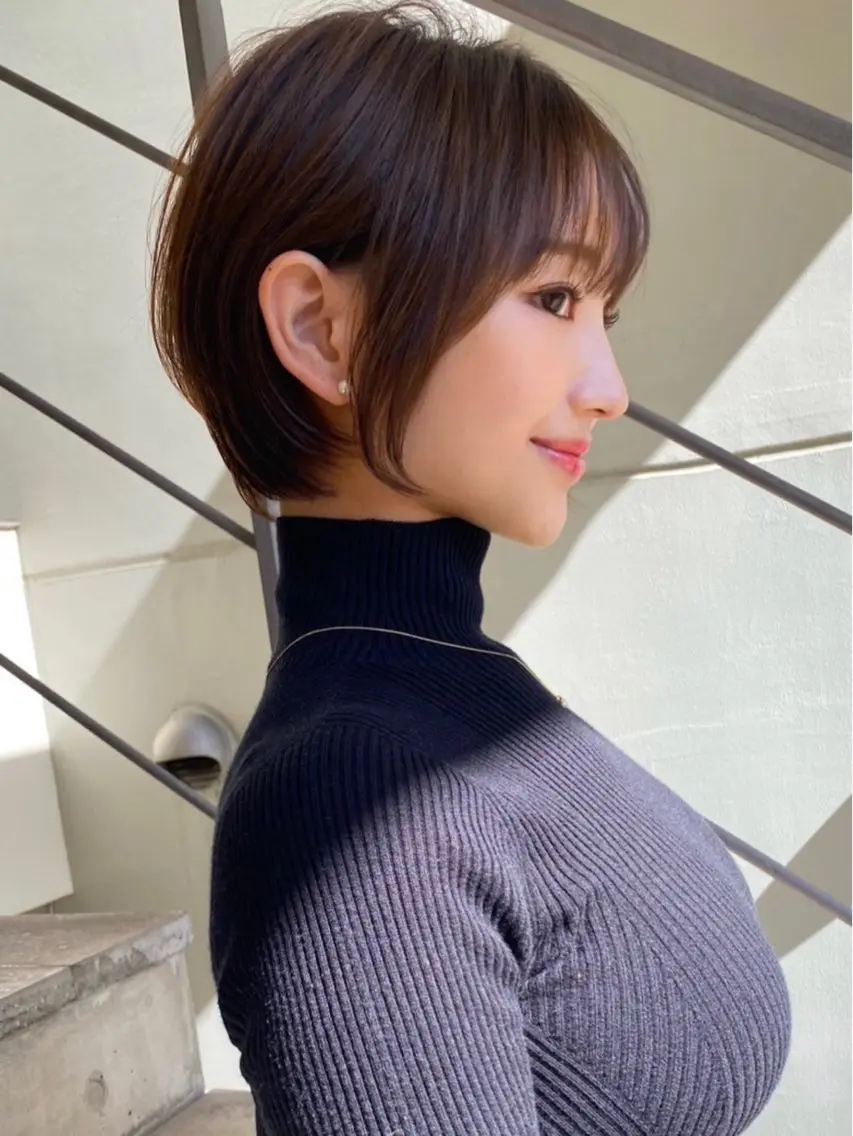 ショート 郁弥モテショート💕 髪質改善ストレートのヘアスタイル