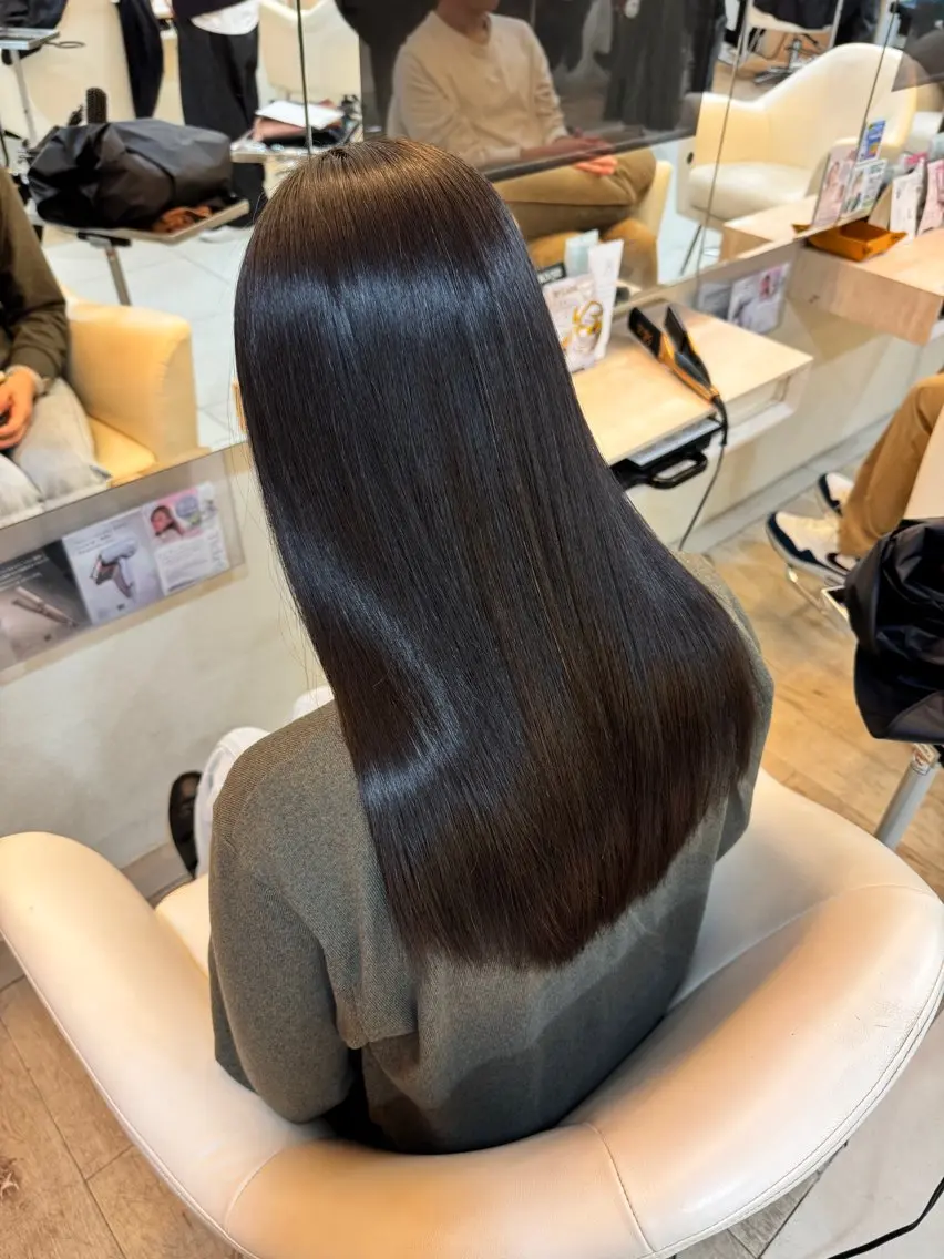 ロング カット 縮毛矯正 トリートメント 💎髪質改善💎艶髪 💎ブリーチ💎津村のヘアスタイル