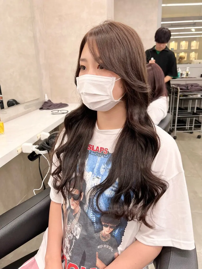 ロング カラー パーマ ヘアアレンジ メンズ 上品＆韓国風 🥀海心🥀のヘアスタイル