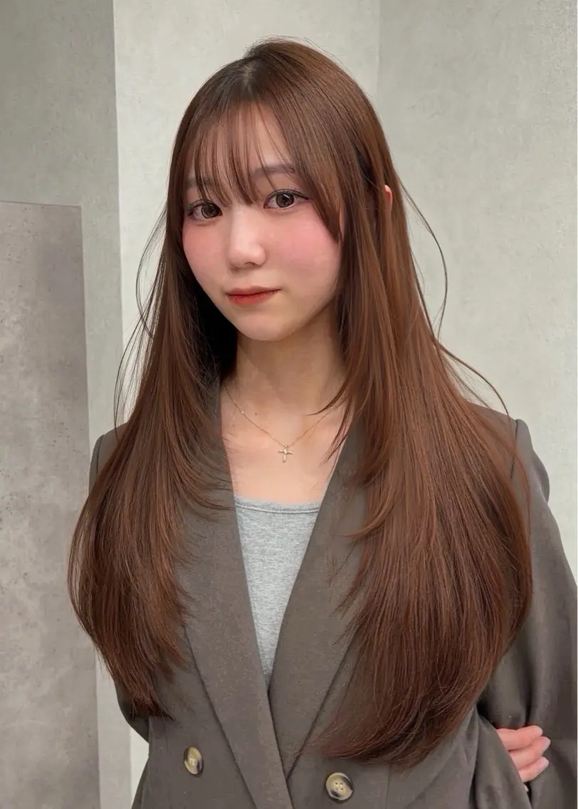 セミロング カット トリートメント 結べるレイヤーカット /カラー/あさかのヘアスタイル