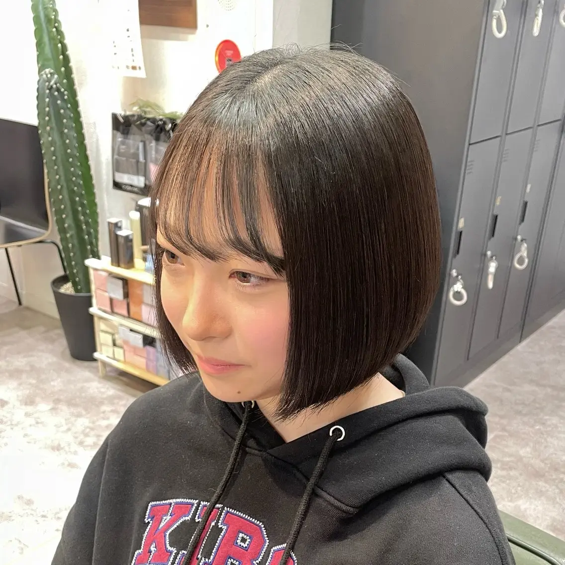 ミディアム ヘアカラー 縮毛矯正 銀座：似合わせカラー オリーブ🫒アレンジのヘアスタイル