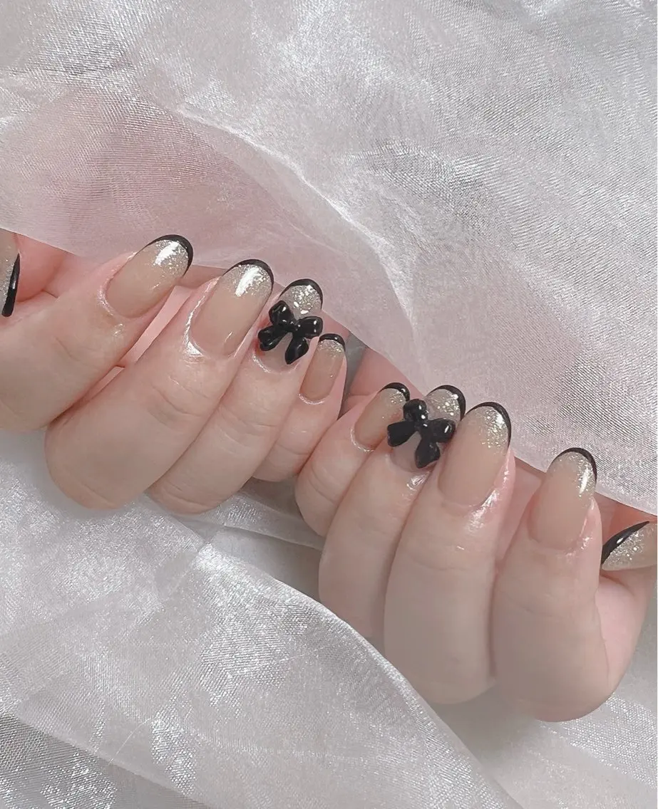 ネイル フットネイル フレンチネイル ジェルネイル 韓国ネイル リボン ハンドネイル nail salon Lauleaのネイルデザイン