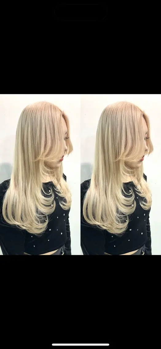 ロング バレイヤージュ ボブ🌈ナツヤのヘアスタイル