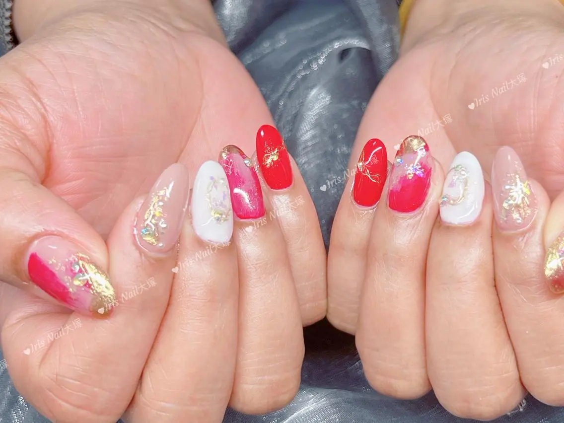 ネイル ハンドネイル 💕藤江 月🌸🍒のネイルデザイン