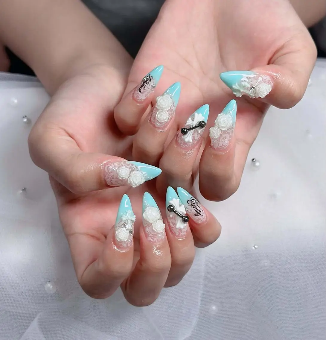 ネイル フレンチネイル ジェルネイル ハロウィン 韓国ネイル マグネットネイル ハンドネイル H.baby Nail Salonのネイルデザイン
