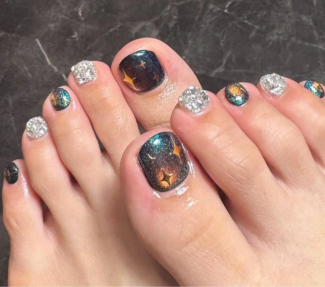ネイル フットネイル ジェルネイル マグネットネイル メンズネイル フットネイル MIMnail メンズネイリストのネイルデザイン