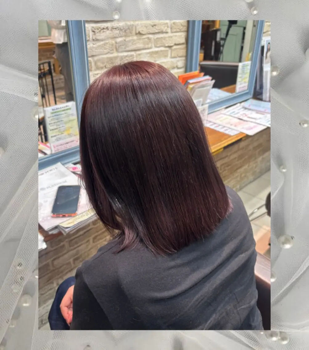 カラー ボルドーカラー ブラウンカラー ヘアカラー トリートメント みゆ💖💫透明感 カラー／ヘアアレンジのヘアスタイル