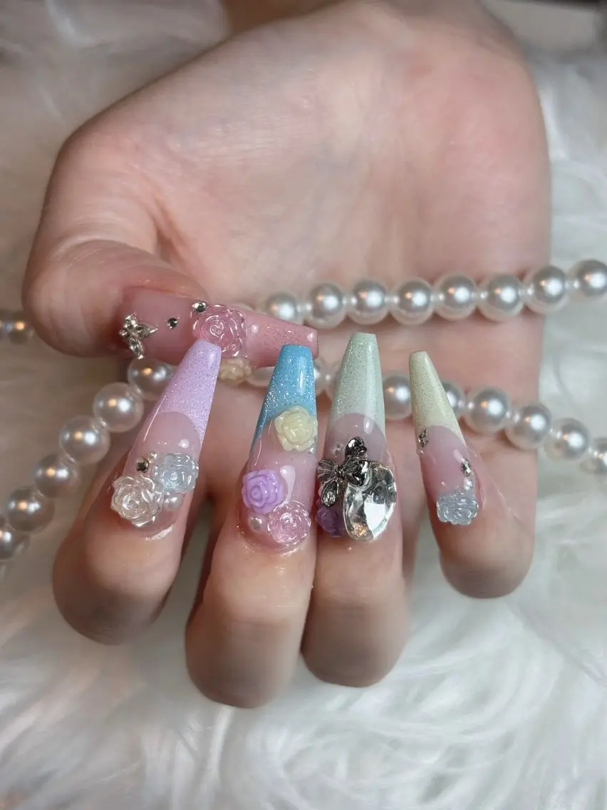 ネイル 長さ出し ロングネイル スカルプネイル スーパーロングネイル ハンドネイル Sully Nail Labのネイルデザイン