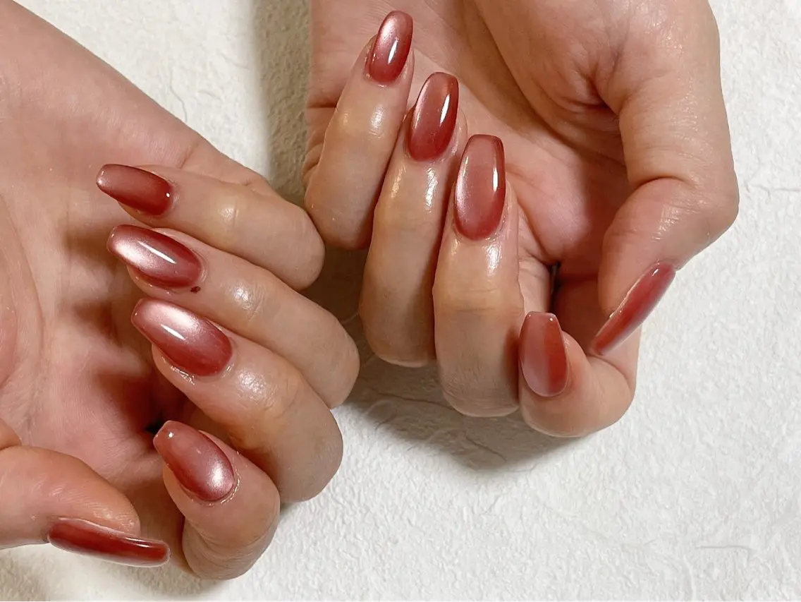 ネイル ジェルネイル マグネットネイル パラジェル バレンタイン ワンホンネイル kiki nail &brow二子玉川のネイルデザイン