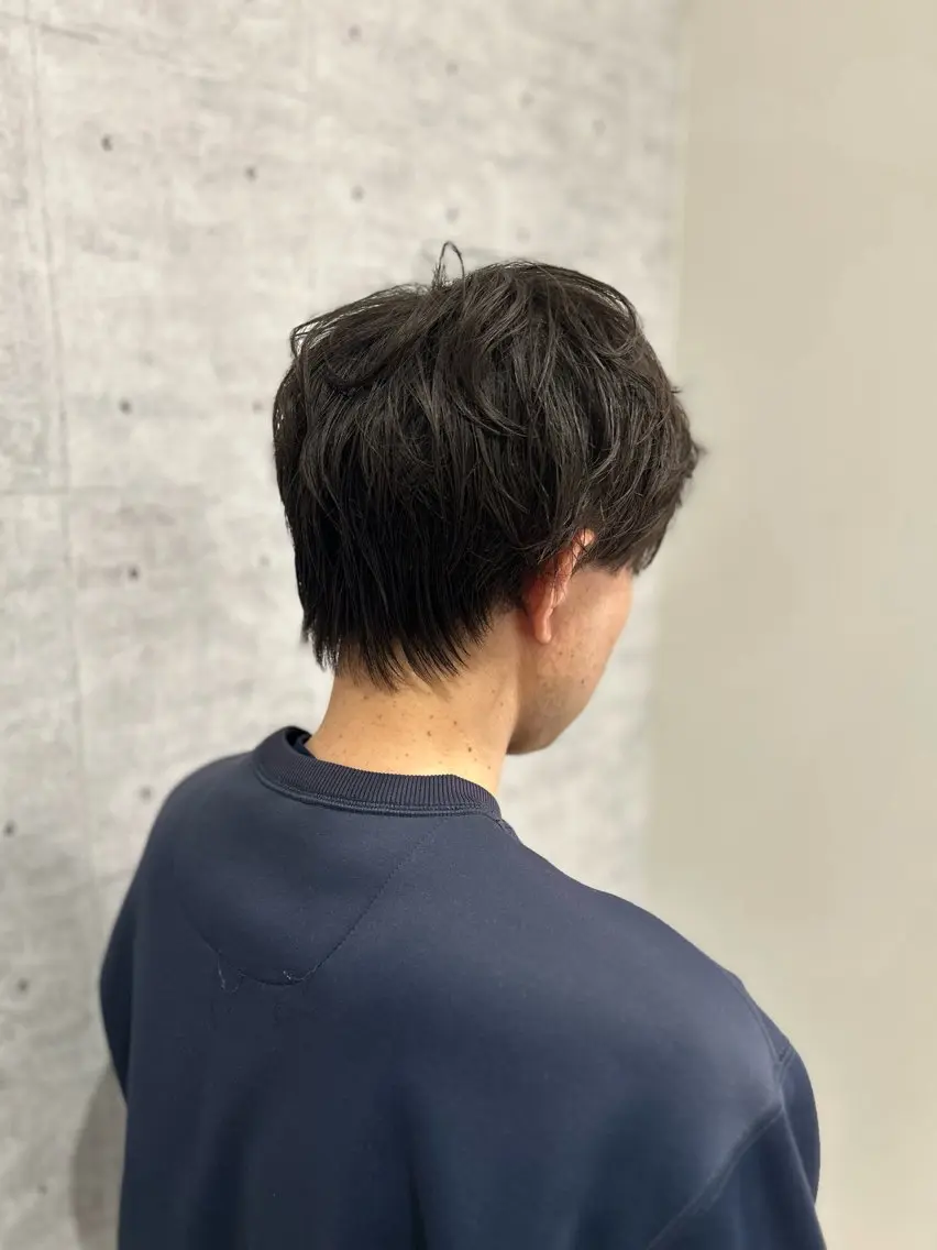 ショート メンズ メンズハイライト × perm Runoのヘアスタイル