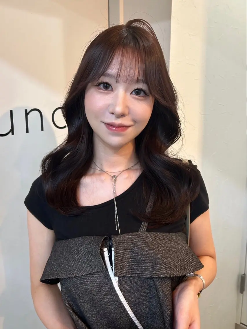 セミロング カラー ボブ 顔まわりレイヤー 韓国風ヘア レイヤーカット 似合わせカット カット ヘアカラー トリートメント 韓国ヘア/レイヤー Lily Wongのヘアスタイル