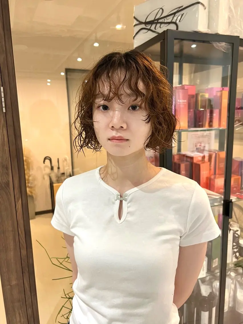 ショート ボブレイヤー ボブ レイヤーカット ボブ/パーマ 村中　仁人のヘアスタイル