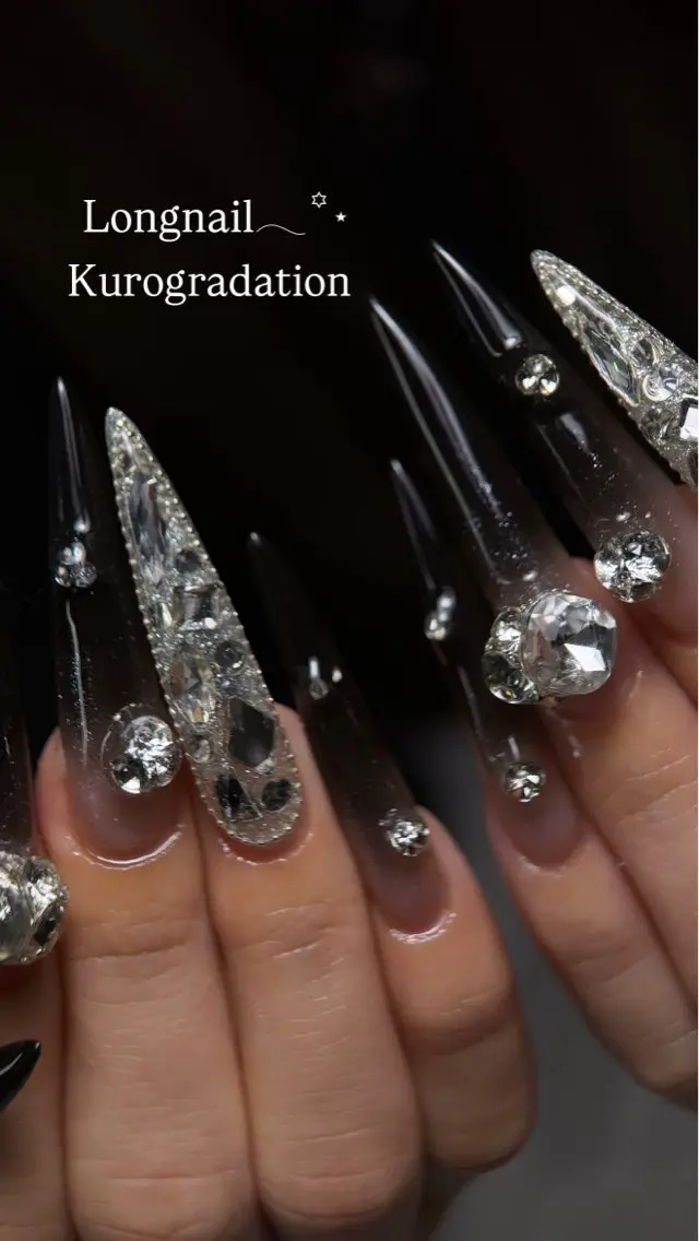 ネイル グラデーション 韓国ネイル ロングネイル マグネットネイル ワンホンネイル NailSalon /JAPHのネイルデザイン