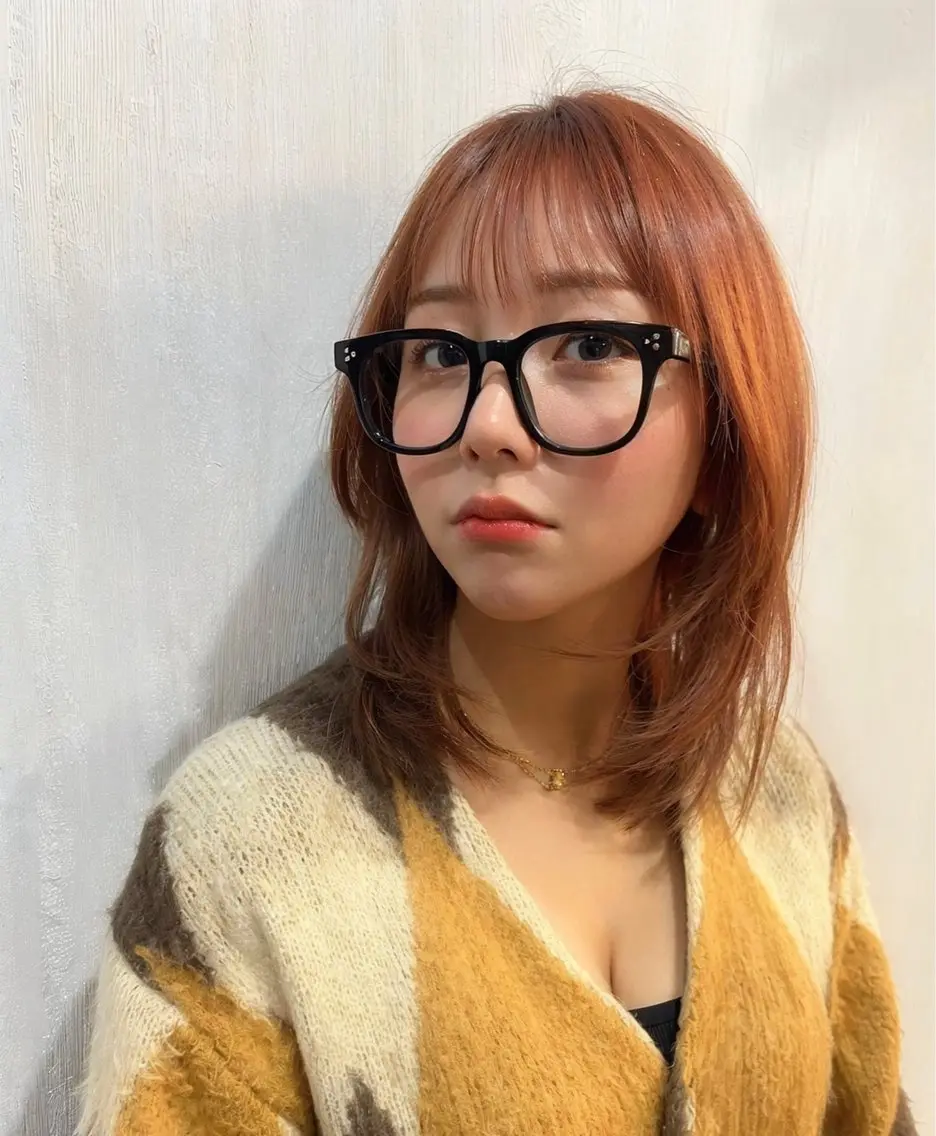 ミディアム カット ヘアカラー トリートメント 安井 貞好のヘアスタイル