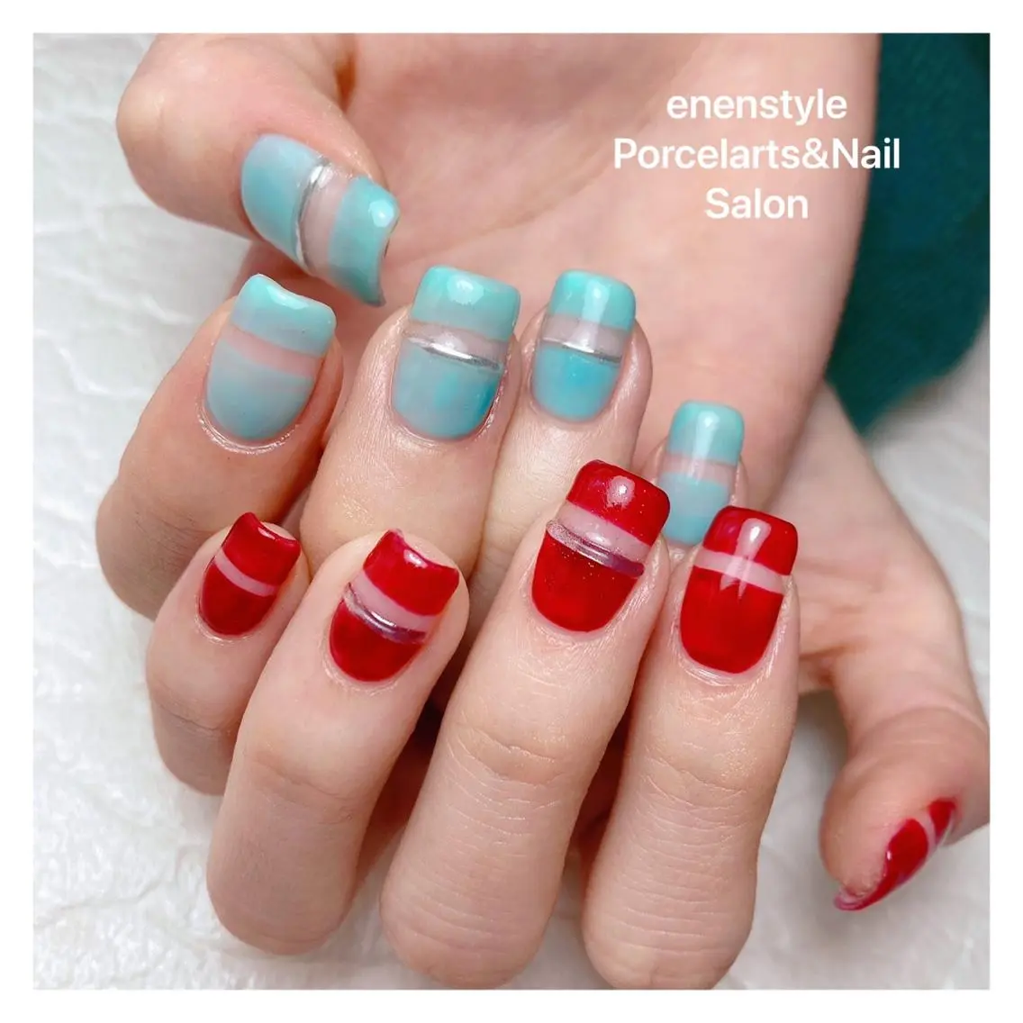 ミディアム ネイル 🐾enen style 🐾のネイルデザイン