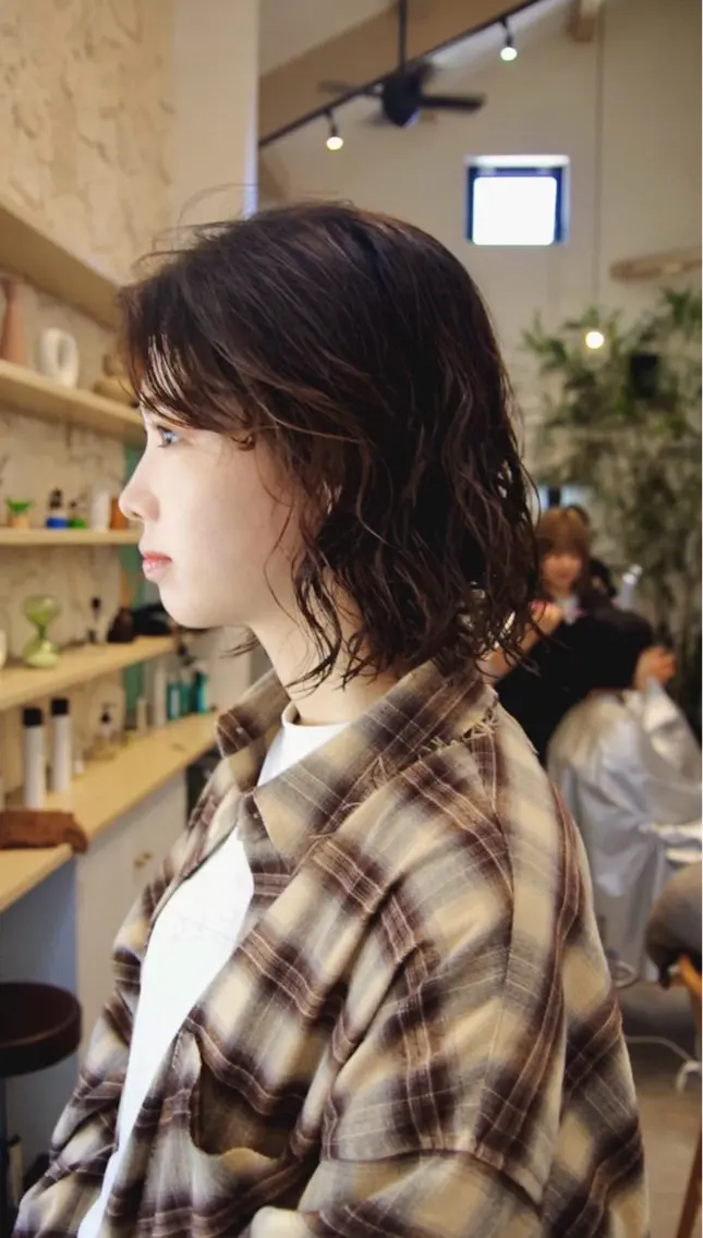 ミディアム パーマ ミディアムパーマ ボブ ショート& パーマ　坂本のヘアスタイル