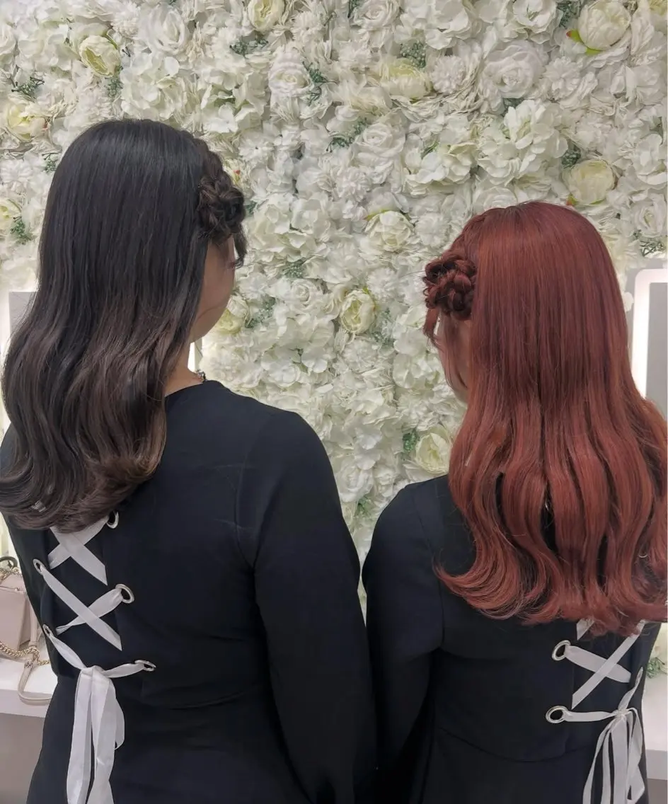 セミロング ヘアアレンジ ヘアセット ベルグロー 原宿👸のヘアスタイル