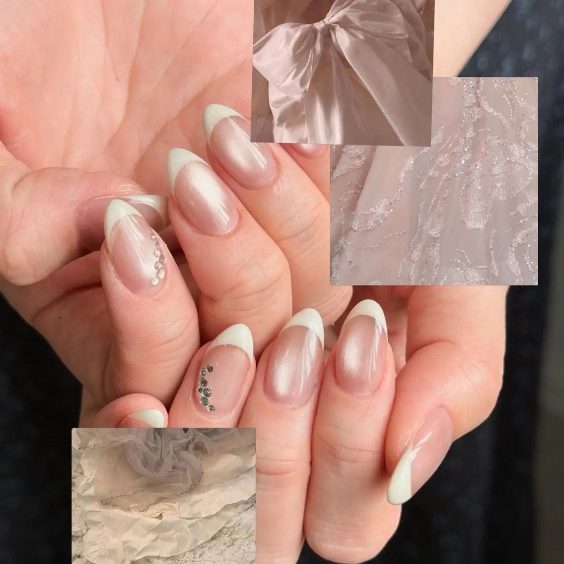 ネイル フレンチネイル マグネットネイル ホワイト ハンドネイル ciel nailのネイルデザイン