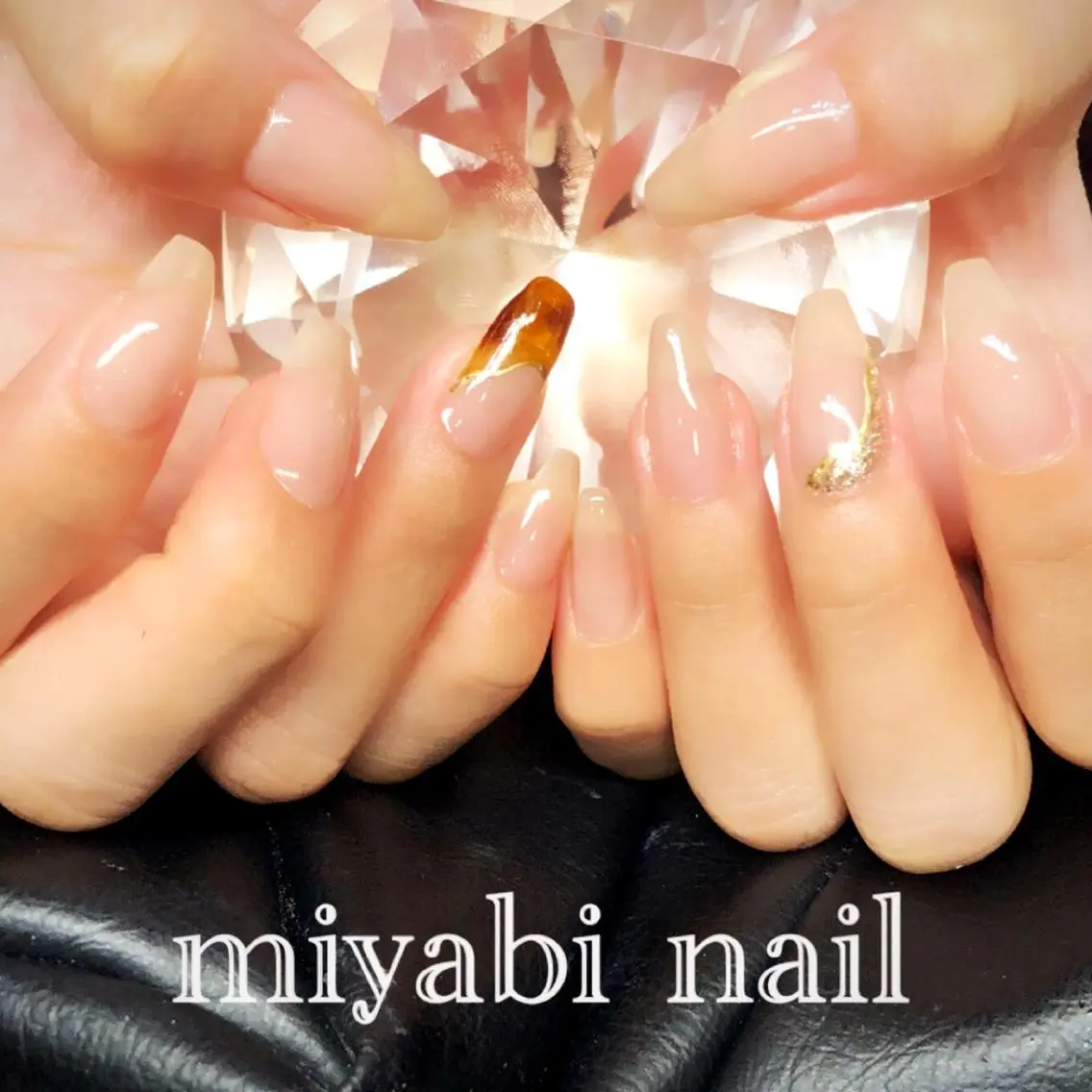 ネイル アートネイル べっ甲ネイル ジェルネイル ラメ(グリッター) 持ち込み ハンドネイル miyabi nail 桂川駅近くのネイルデザイン