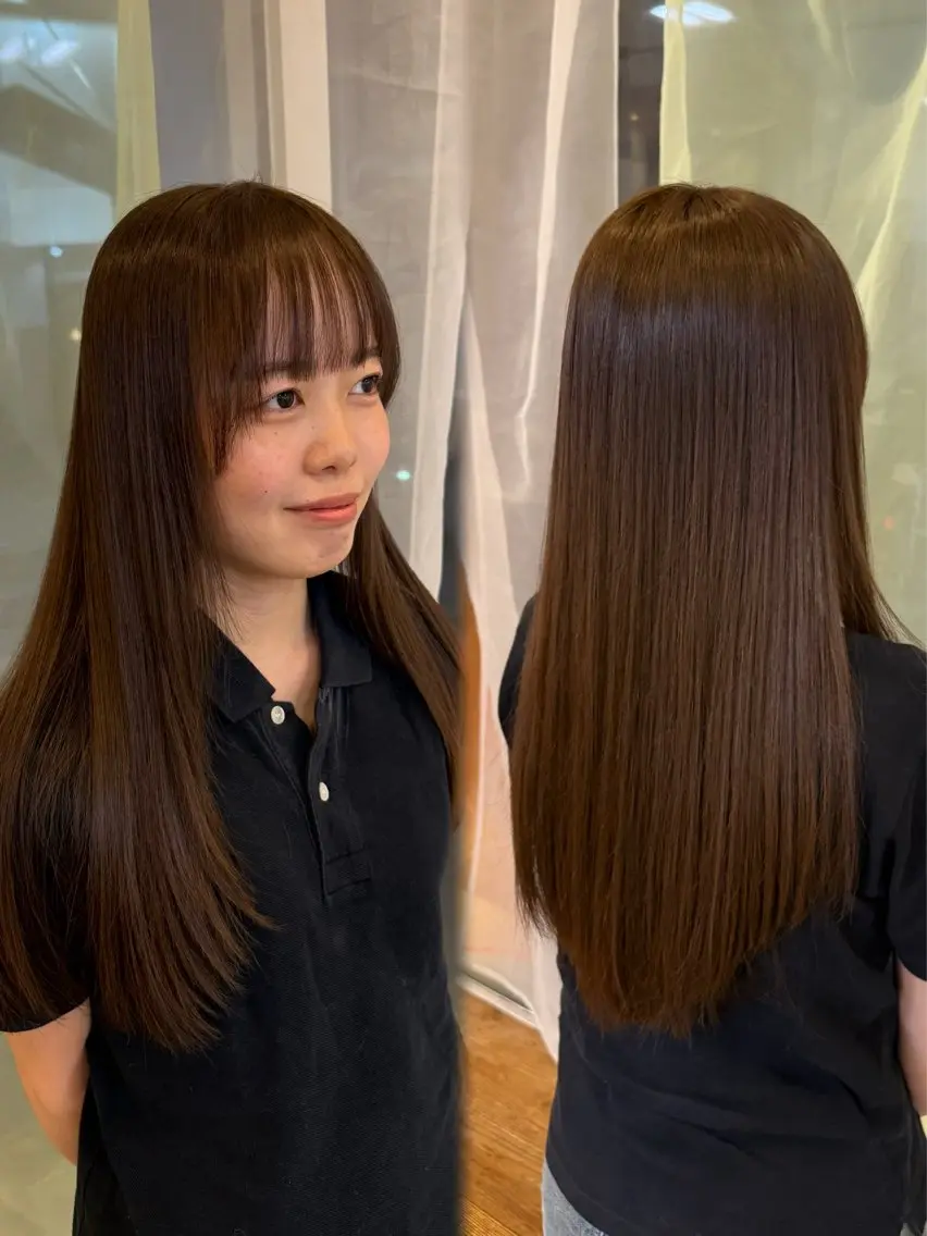 ロング カラー グレージュ カット ヘアカラー 【YARD.】橋本 稀乃のヘアスタイル