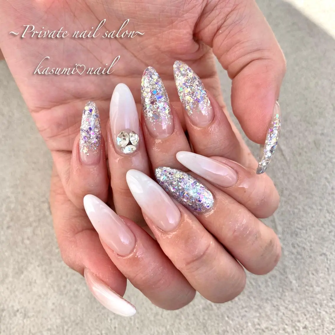 ネイル アートネイル ラメ(グリッター) マグネットネイル ミラーネイル ニュアンスネイル KASUMI♡ Nailのネイルデザイン