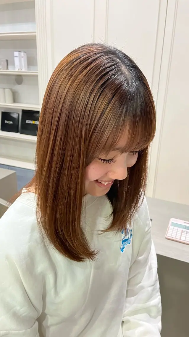 セミロング パーマ Glimpseあやね 🎀大濠/髪質改善のヘアスタイル