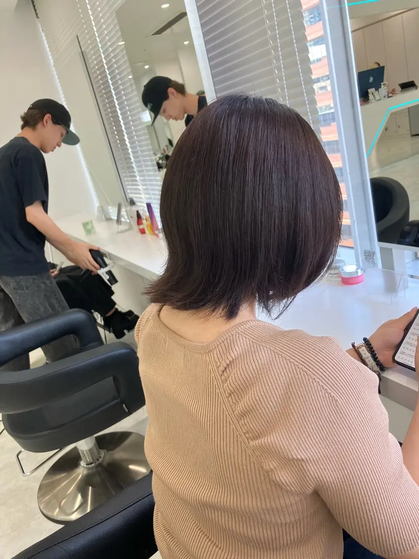 ショート カラー ヘアアレンジ 💓色落ちまで綺麗な 垢抜けカラー💓のヘアスタイル
