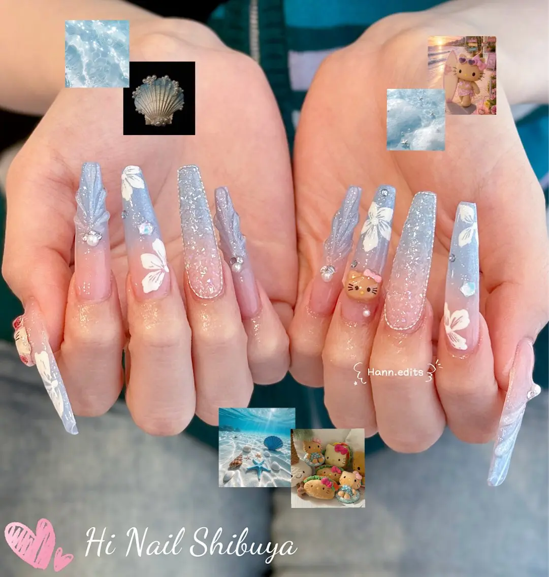 ロング ハンドネイル Hi beauty 渋谷のネイルデザイン