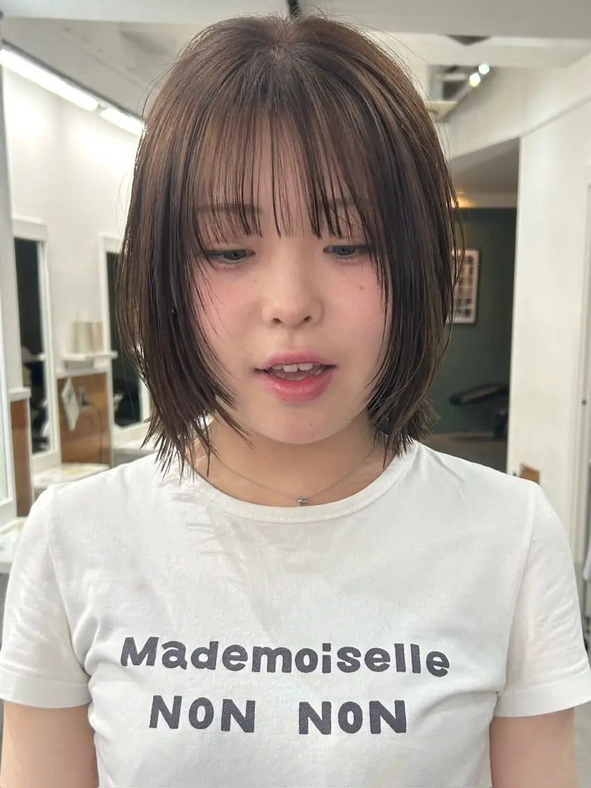 ミディアム カラー カット ヘアカラー トリートメント レイヤーボブ/ 艶カラー/サナ🌼のヘアスタイル
