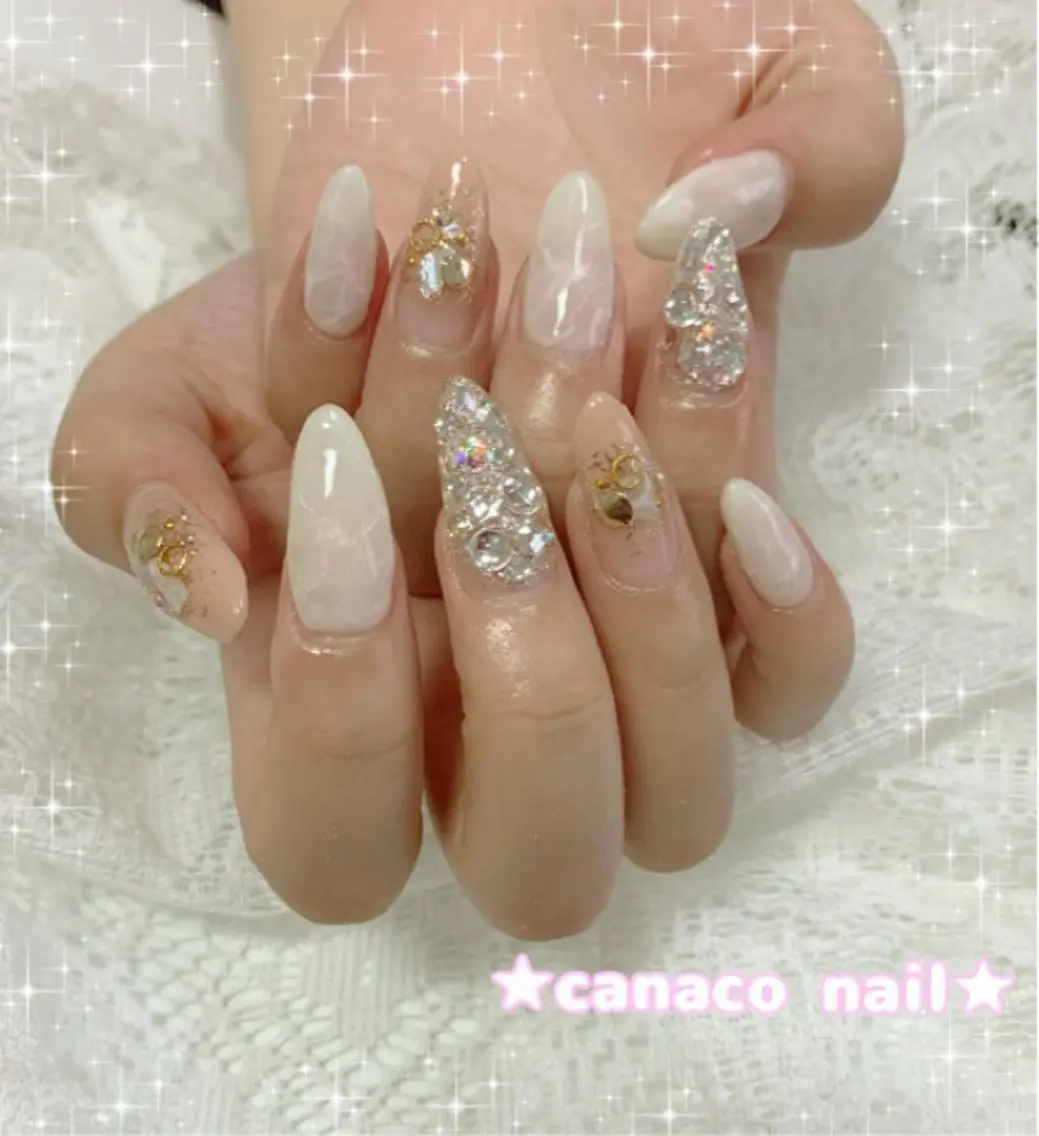 ネイル アートネイル 大理石ネイル(マーブル) ハンドネイル ハンドケア ベテランネイル cnc nailのネイルデザイン