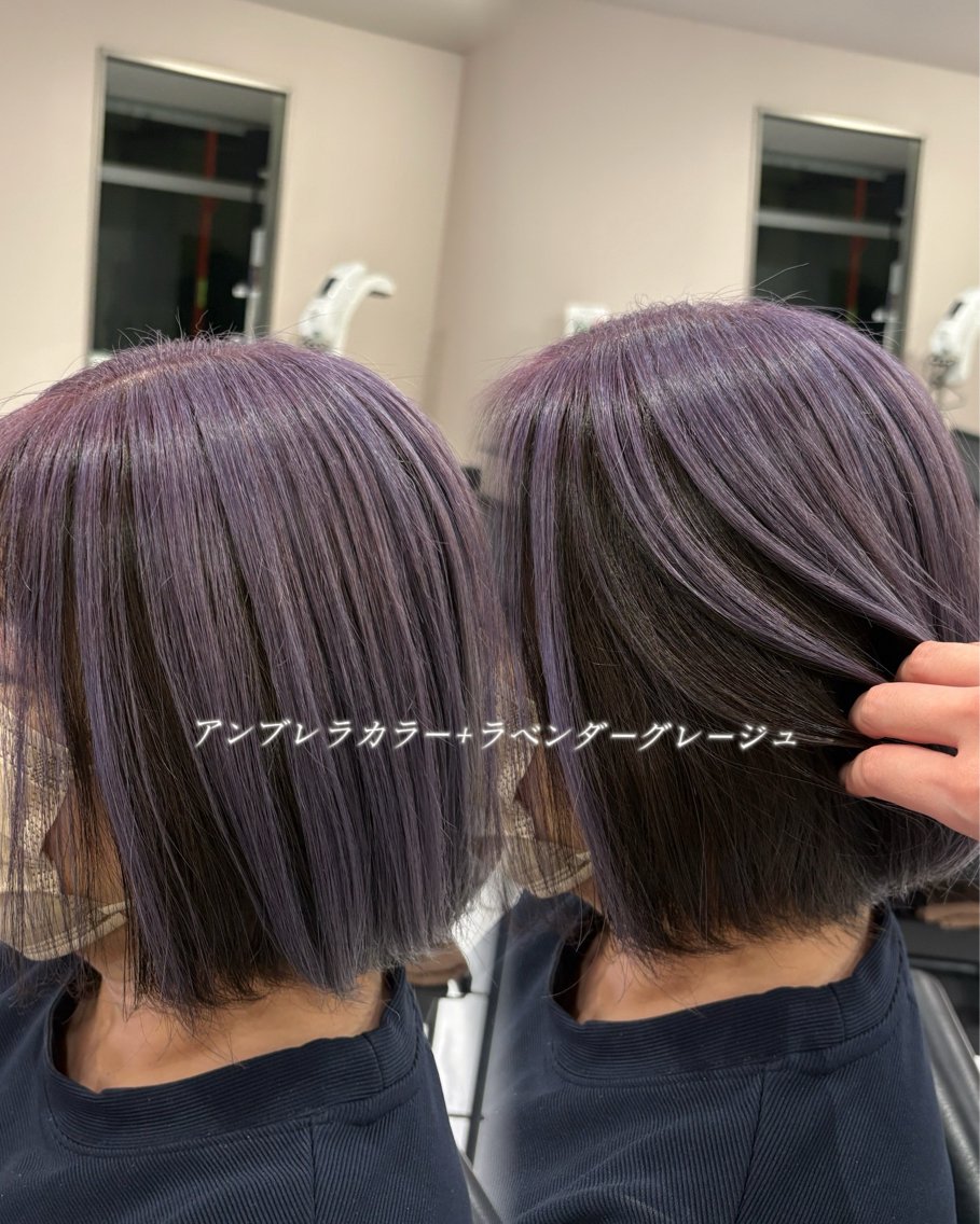 ミディアム カラー ヘアカラー トリートメント 艶カラー/オリーブ ボブ/miyuu🥣のヘアスタイル