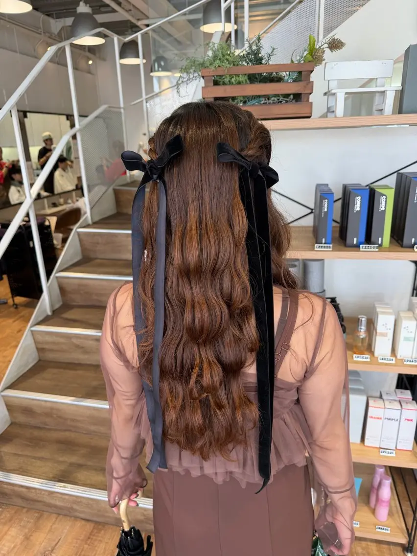 ヘアアレンジ ハーフアップ インナーカラー♡ Nanakoのヘアスタイル