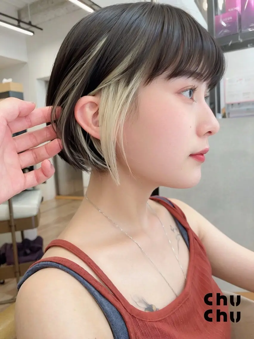 ミディアム カラー ボブ特化美容師 🌈うめつたいがのヘアスタイル