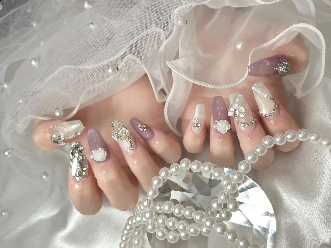ネイル ハート ハンドネイル bijou nails 蓮のネイルデザイン