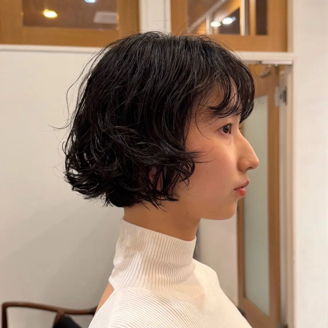 ショート パーマ ショートボブ ボブ ショートヘア カット パーマ たるみことり🌼新宿 レイヤー・パーマのヘアスタイル