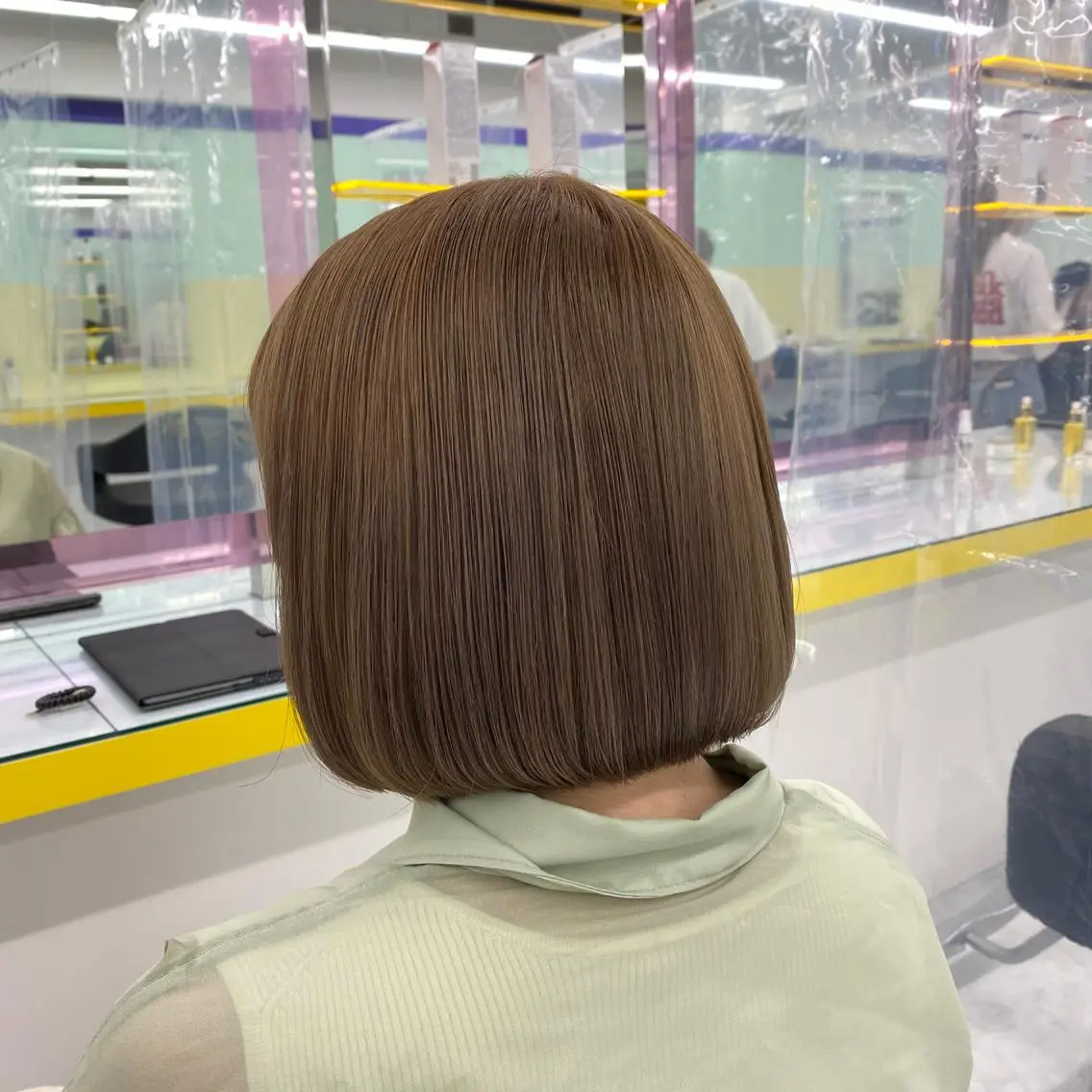 セミロング カラー ヘアアレンジ ヘアカラー トリートメント mai🍑暖色カラー /レイヤー💖のヘアスタイル
