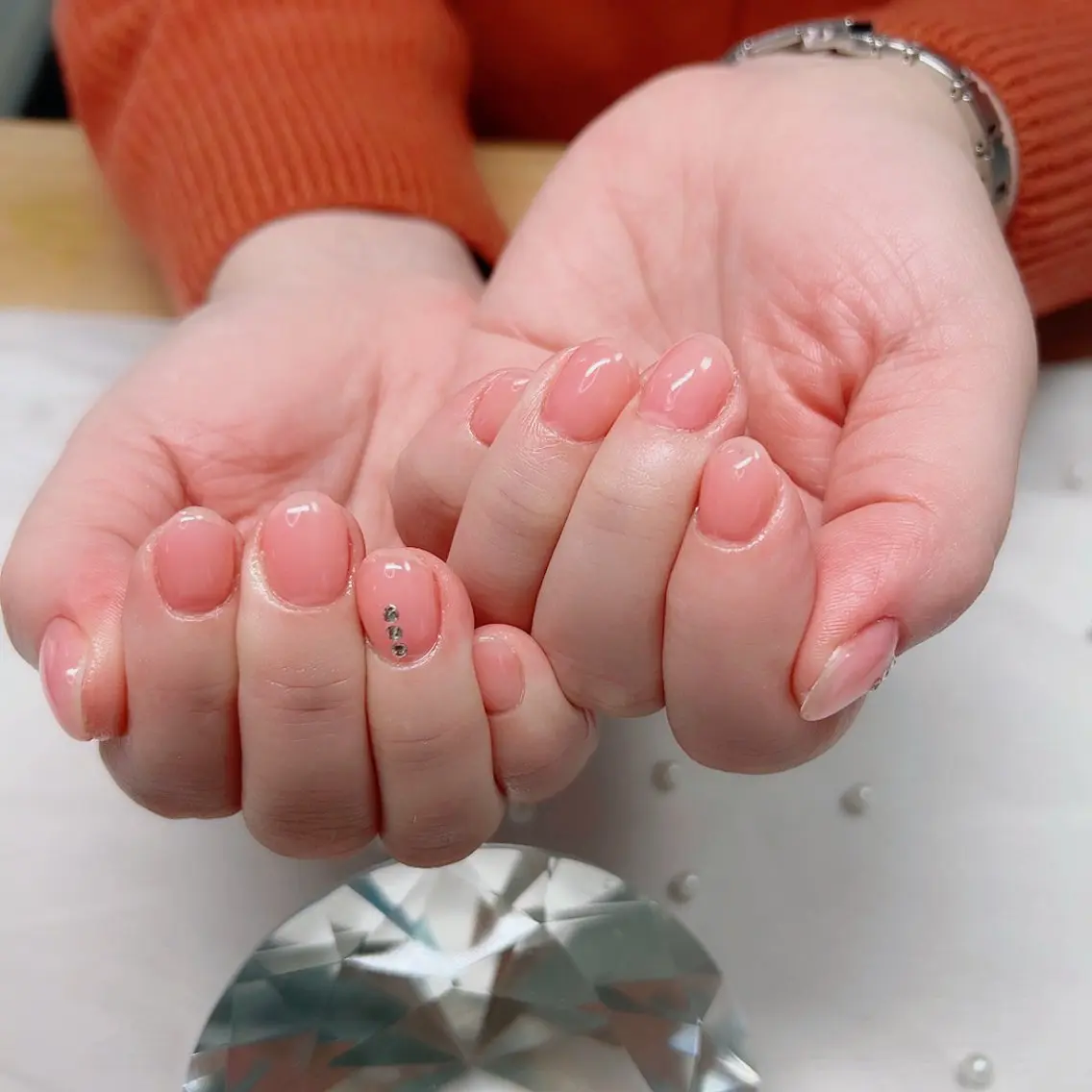 ネイル フレンチネイル マグネットネイル マグネットフレンチ オフィスネイル Cute Tips nailのネイルデザイン