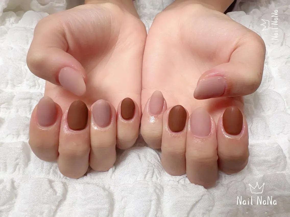 ショート カラー ネイル マットネイル Nail NaNaのネイルデザイン
