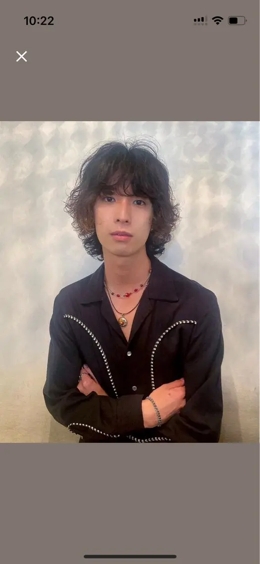 ミディアム パーマ メンズ カット パーマ 鈴木 隼人のヘアスタイル